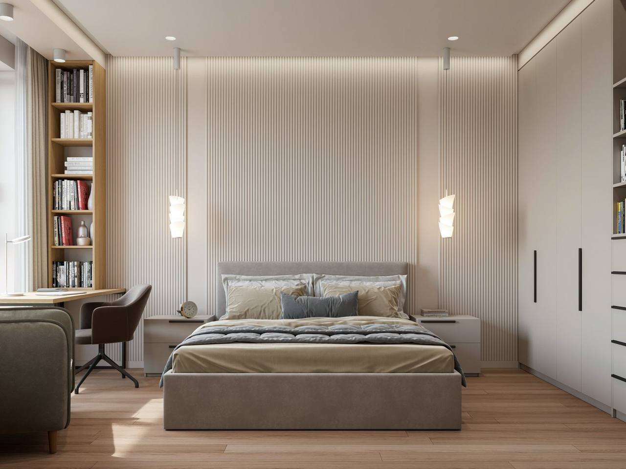 Спальня-кабинет для студентки в малогабаритной квартире